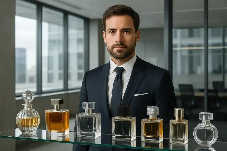 Perfumes clássicos e modernos para homens de negócios